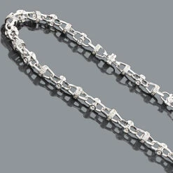 Hip Hop Diamond Chains: 14K White Gold Diamond Necklace 6.09