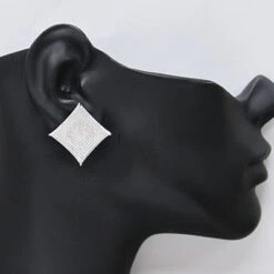 Hip Hop Large Diamond Stud Earrings 0.45ct Silver -Invicta Jewelry Store hip hop jewelry large diamond stud earrings 045ct silver p 48004bod