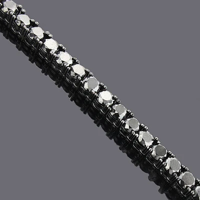 Hip Hop Men's 10K Gold Black Diamond Chain 125.20ct 4 Hip Hop Men's 10K Gold Black Diamond Chain 125.20ct - Image 2