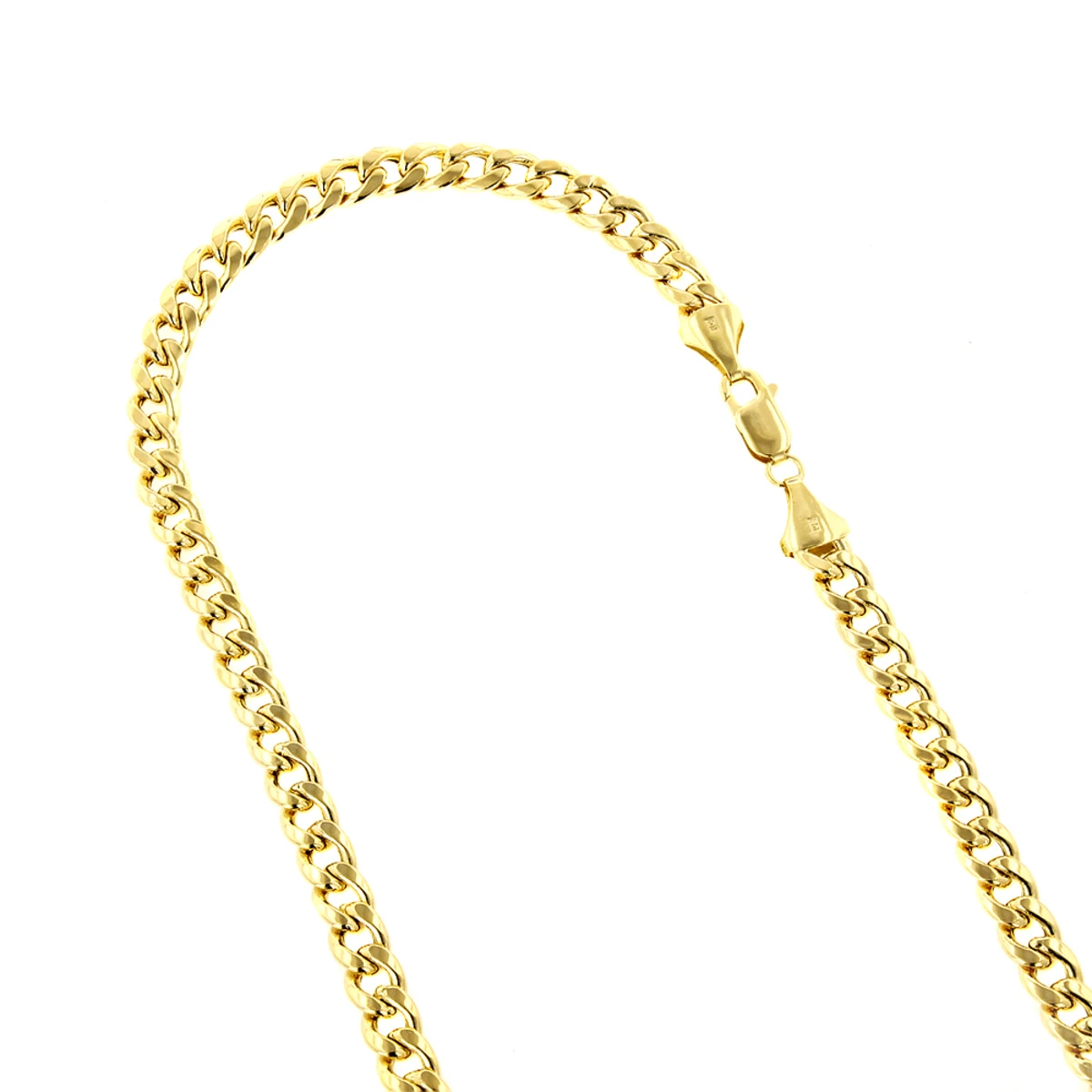 Hollow 10K Yellow Gold Cuban Link Chain For Men Miami 5.5mm Wide 8.5-24 Inches. 3 Hollow 10K Yellow Gold Cuban Link Chain For Men Miami 5.5mm Wide 8.5-24 Inches.