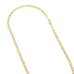 Hollow 10K Yellow Gold Curb Chain For Men & Women 4.5mm Wide