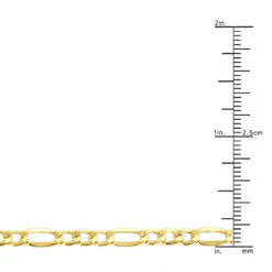 Hollow 10K Yellow Gold Figaro Chain For Men & Women 4.5mm Wide 11 Hollow 10K Yellow Gold Figaro Chain For Men & Women 4.5mm Wide -Invicta Jewelry Store hollow 10k gold figaro chain for men women 45mm wide rulerye