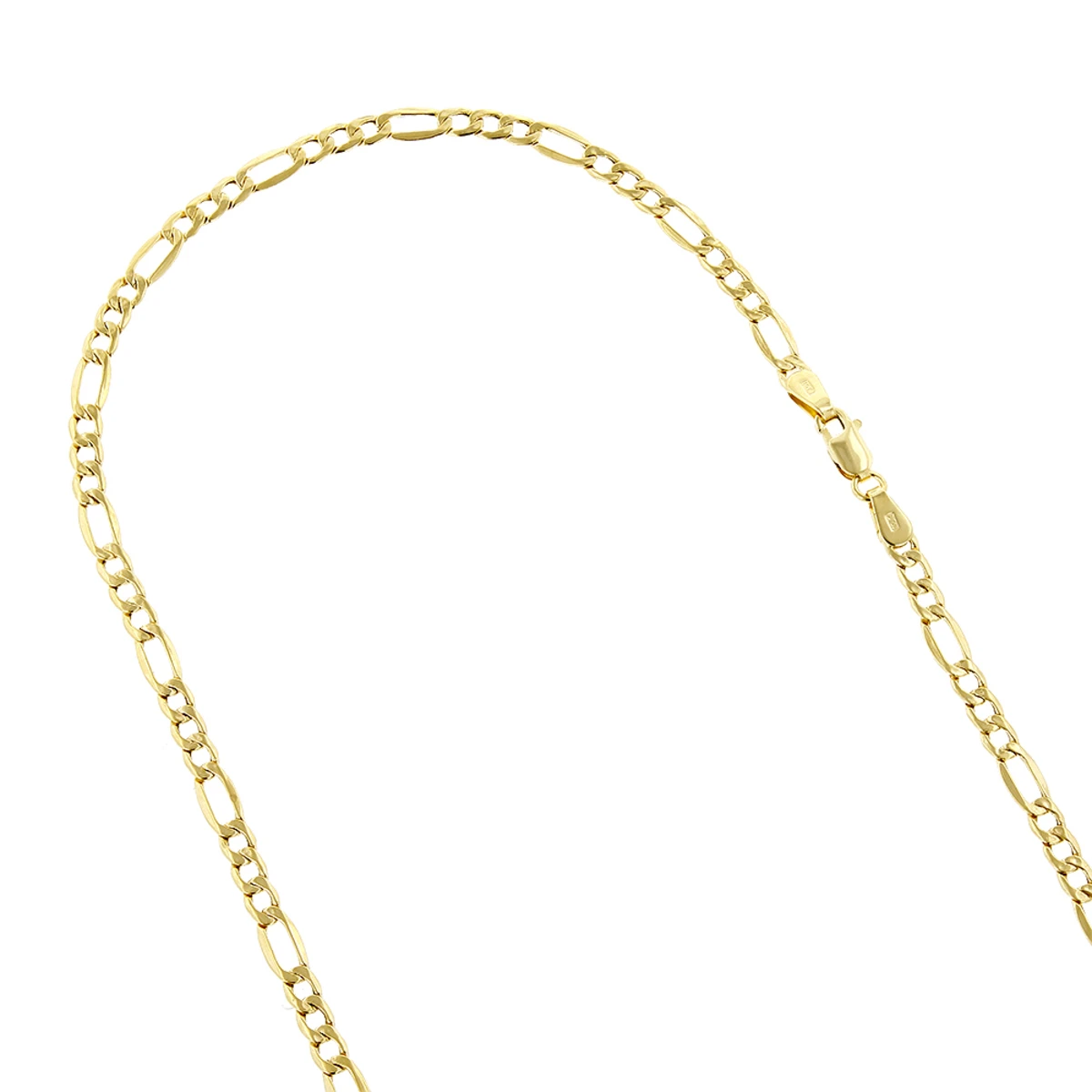 Hollow 10K Yellow Gold Figaro Chain For Men & Women 4.5mm Wide 3 Hollow 10K Yellow Gold Figaro Chain For Men & Women 4.5mm Wide