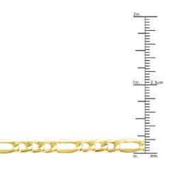 Hollow 10K Yellow Gold Figaro Chain For Men & Women 5.5mm Wide -Invicta Jewelry Store hollow 10k gold figaro chain for men women 55mm wide rulerye