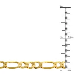 Hollow 10K Yellow Gold Figaro Chain For Men & Women 6.5mm Wide 11 Hollow 10K Yellow Gold Figaro Chain For Men & Women 6.5mm Wide -Invicta Jewelry Store hollow 10k gold figaro chain for men women 65mm wide rulerye