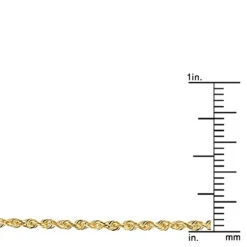 Hollow 10K Yellow Gold Rope Chain For Men & Women Sparkle 2mm Wide -Invicta Jewelry Store hollow 10k gold rope chain for men women sparkle 2mm wide rulerye