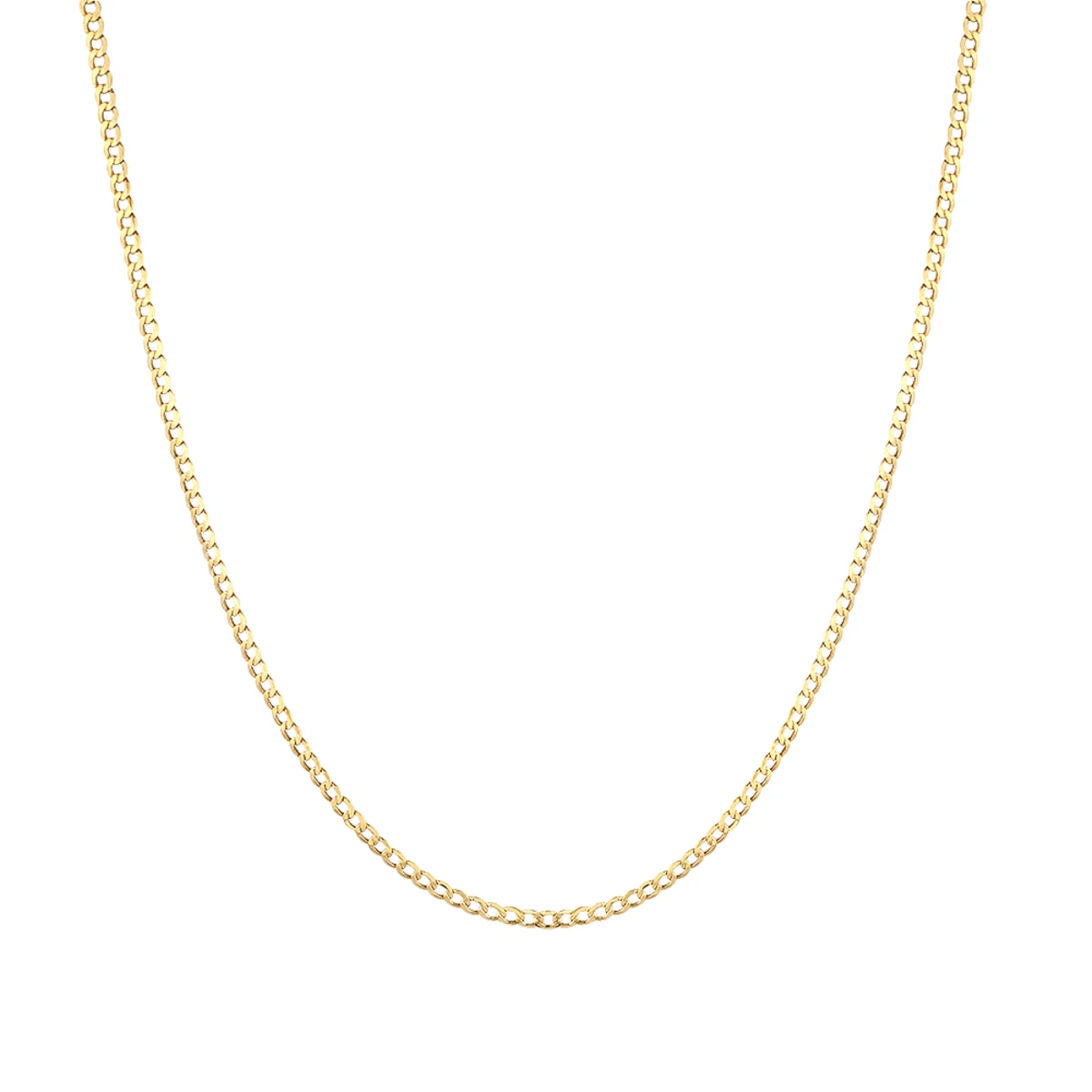 Hollow 14K Yellow Gold Curb Chain For Men & Women 4.5mm Wide 5 Hollow 14K Yellow Gold Curb Chain For Men & Women 4.5mm Wide - Image 3