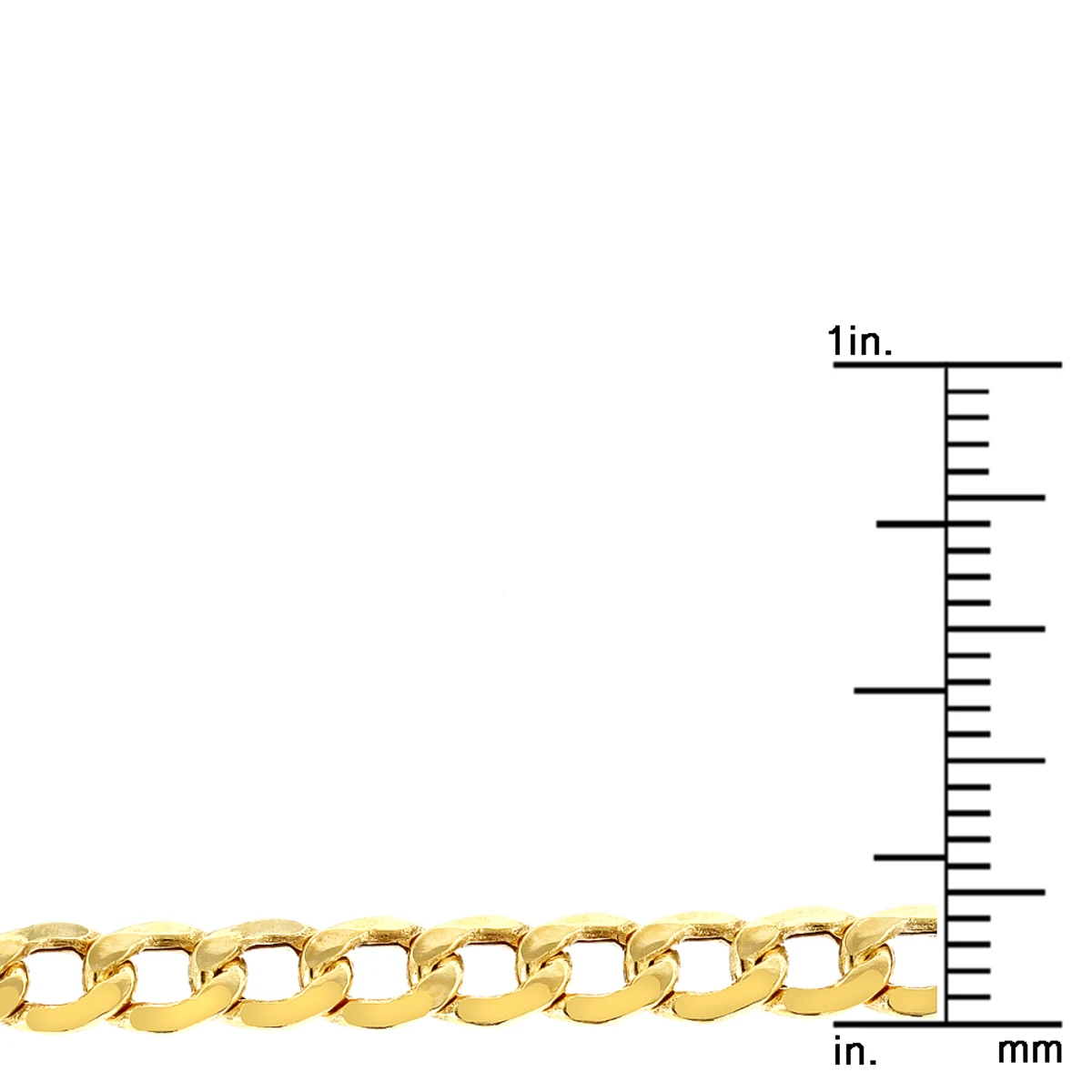 Hollow 14K Yellow Gold Curb Chain For Men & Women 4.5mm Wide 6 Hollow 14K Yellow Gold Curb Chain For Men & Women 4.5mm Wide - Image 4