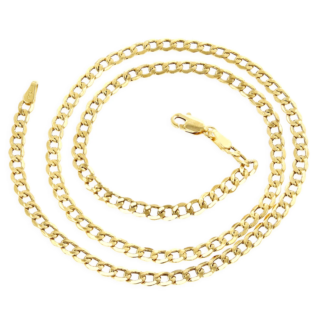 Hollow 14K Yellow Gold Curb Chain For Men & Women 5.5mm Wide 4 Hollow 14K Yellow Gold Curb Chain For Men & Women 5.5mm Wide - Image 2