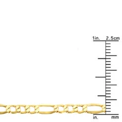 Hollow 14K Yellow Gold Figaro Chain For Men & Women 3.5mm Wide -Invicta Jewelry Store hollow 14k gold figaro chain for men women 35mm wide rulerye