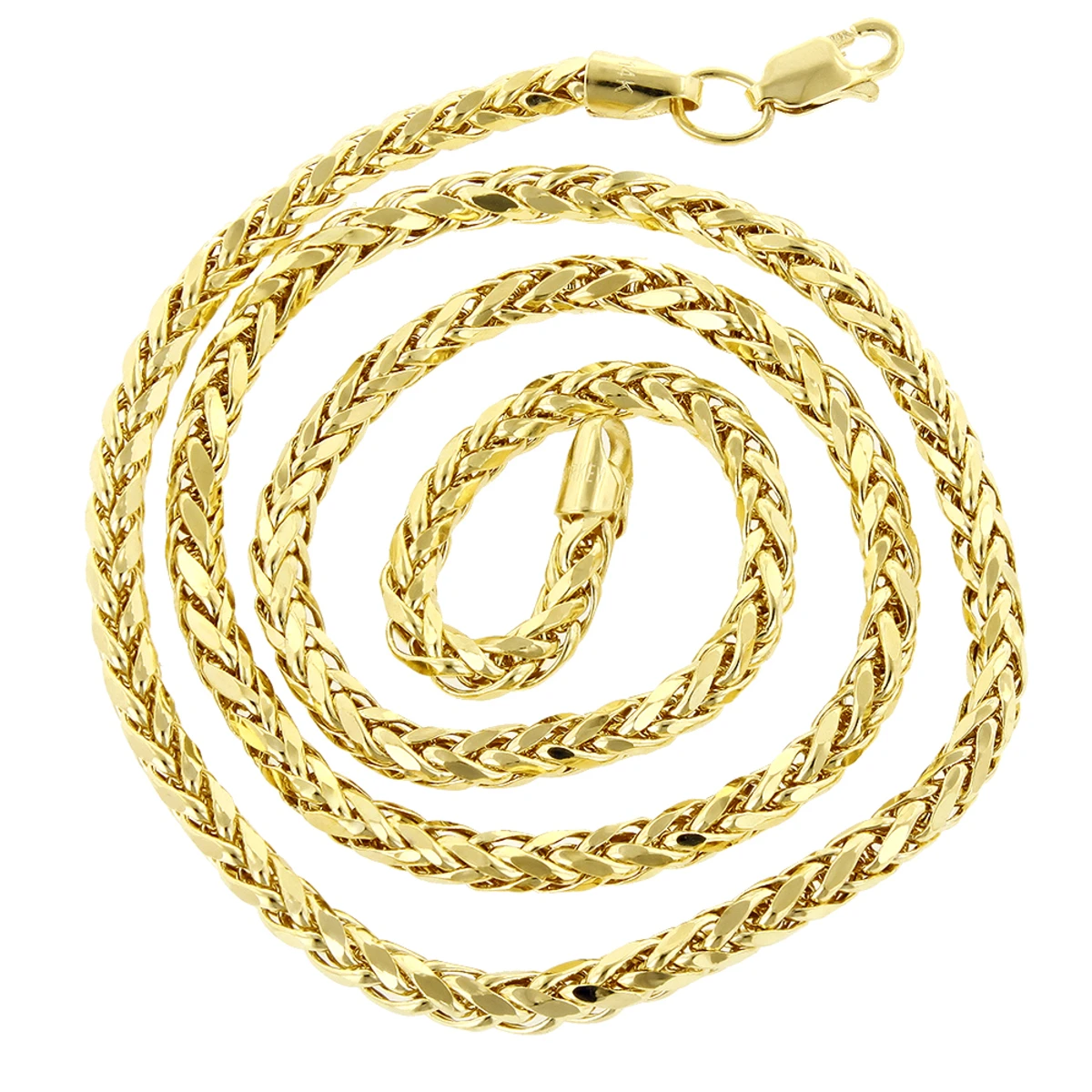 Hollow 14K Yellow Gold Franco Chain For Men & Women Round Diamond Cut 2.7mm 4 Hollow 14K Yellow Gold Franco Chain For Men & Women Round Diamond Cut 2.7mm - Image 2