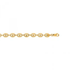 Hollow 14K Yellow Gold Gucci Chain For Men & Women Mariner Puffed 7mm Wide