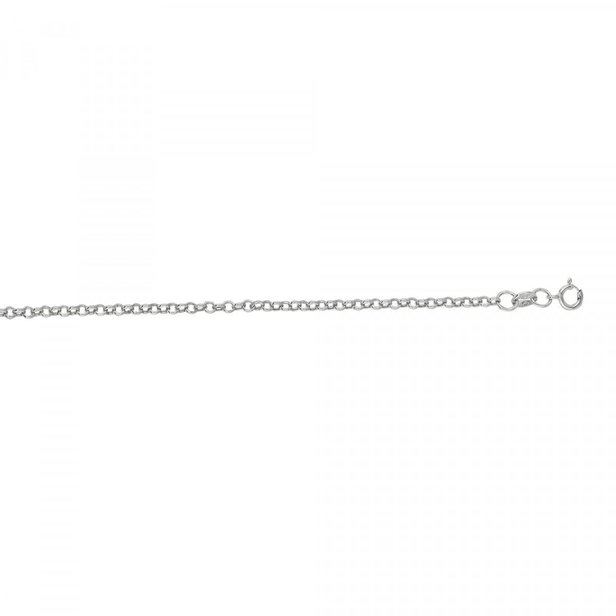 Hollow 14K White Gold Rolo Chain For Men & Women 2mm Wide 3 Hollow 14K White Gold Rolo Chain For Men & Women 2mm Wide