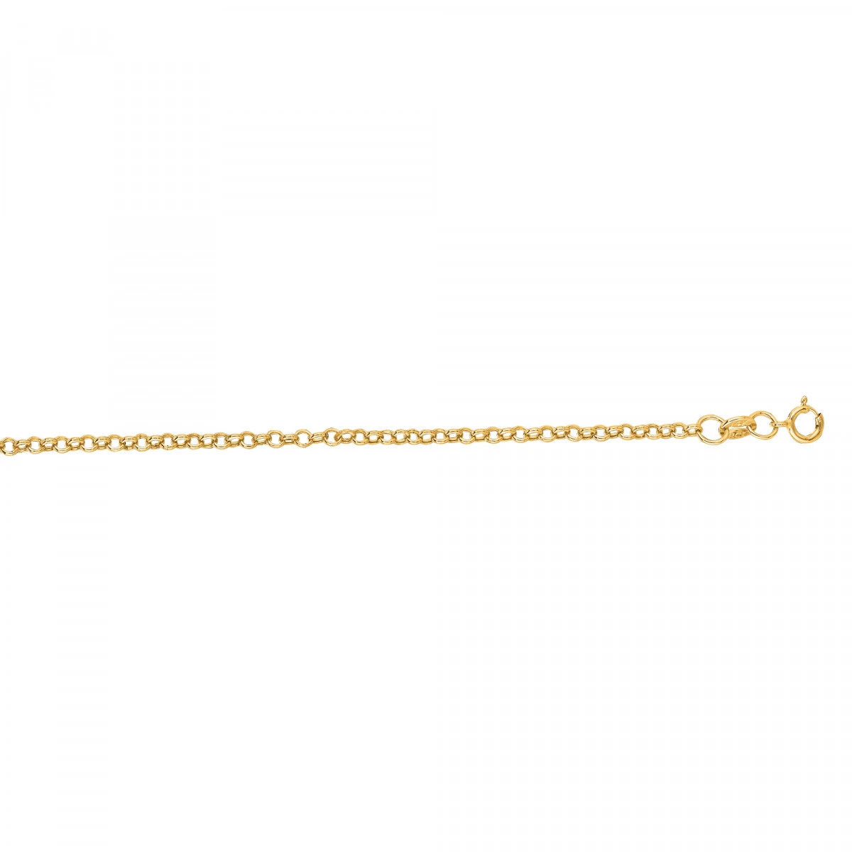 Hollow 14K White Gold Rolo Chain For Men & Women 2mm Wide 4 Hollow 14K White Gold Rolo Chain For Men & Women 2mm Wide - Image 2