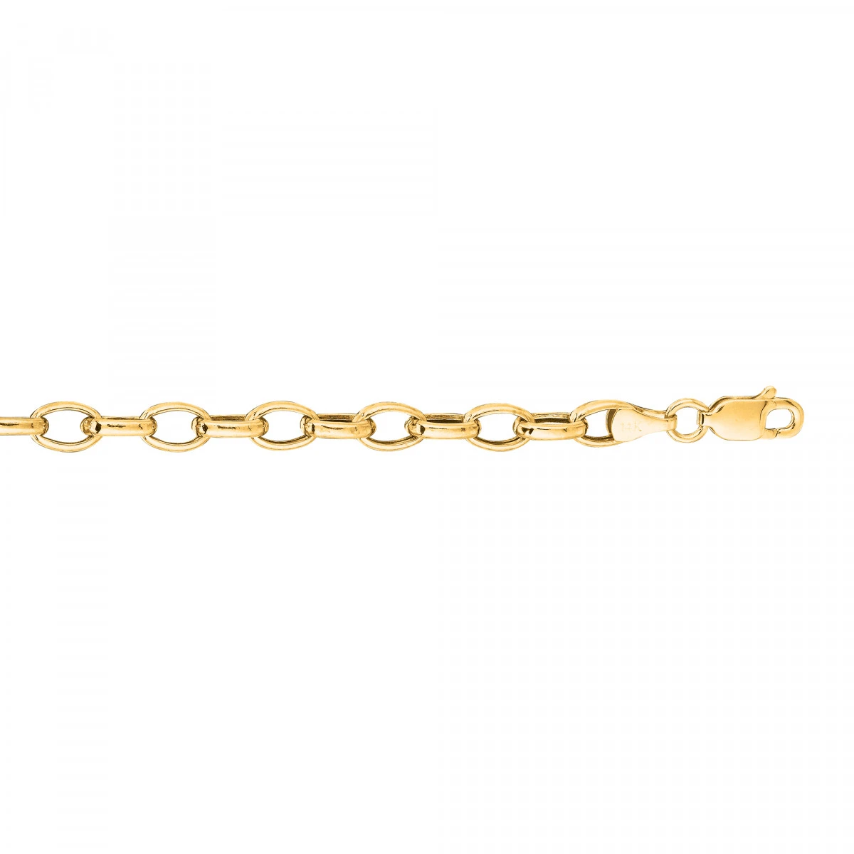 Hollow 14K White Gold Rolo Chain For Women Oval 4.5mm Wide 4 Hollow 14K White Gold Rolo Chain For Women Oval 4.5mm Wide - Image 2