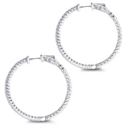 1.5in 14K White Gold Diamond Hoop Earrings Inside Out 1ct By Luxurman 11 1.5in 14K White Gold Diamond Hoop Earrings Inside Out 1ct By Luxurman -Invicta Jewelry Store hoop earrings 14k diamond hoop earrings inside out 116 p 6930 backwh