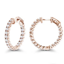 1 Inch Inside Out Classic Diamond Hoop Earrings 2.75ct 14K White Gold G-H VS-SI 10 1 Inch Inside Out Classic Diamond Hoop Earrings 2.75ct 14K White Gold G-H VS-SI -Invicta Jewelry Store inside out classic diamond hoop earrings 315ct 14k gold ro