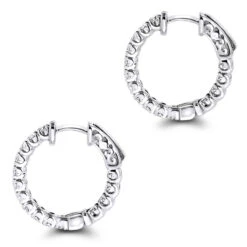 Inside Out Diamond Hoop Earrings Small 14K White Gold 1.5ct By Luxurman 11 Inside Out Diamond Hoop Earrings Small 14K White Gold 1.5ct By Luxurman -Invicta Jewelry Store inside out diamond hoop earrings small in 14k gold 15ct by luxurman backwh