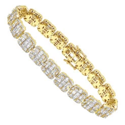 Invicta Jewelry Store -Invicta Jewelry Store jewelry 14k gold baguette and round diamond tennis bracelet for men women 14ct ye