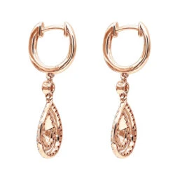 14K White Gold Diamond Dangle Drop Earrings For Women By Luxurman 1.2ct -Invicta Jewelry Store jewelry 14k gold diamond dangle drop earrings for women by luxurman 12ct backro