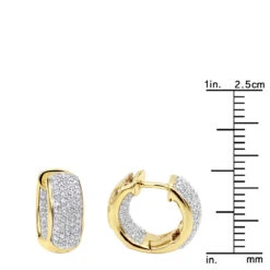 14K White Gold Huggies Small Inside Out Diamond Hoop Earrings 0.7ct 14 14K White Gold Huggies Small Inside Out Diamond Hoop Earrings 0.7ct -Invicta Jewelry Store jewelry 14k gold huggies small inside out diamond hoop earrings 07ct ruler yellow 1