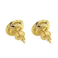 14K Yellow Gold Large Diamond Cluster Earrings Studs For Men & Women 5 Carat Look -Invicta Jewelry Store jewelry 14k gold large diamond cluster earrings studs for men women 5 carat look 803189 backye