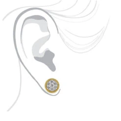 14K Yellow Gold Large Diamond Cluster Earrings Studs For Men & Women 5 Carat Look -Invicta Jewelry Store jewelry 14k gold large diamond cluster earrings studs for men women 5 carat look 803189 bodye