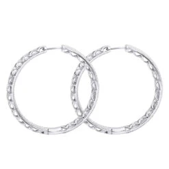 14K White Gold Large Diamond Hoop Earrings 3.5ct Inside Out Pave Setting 13 14K White Gold Large Diamond Hoop Earrings 3.5ct Inside Out Pave Setting -Invicta Jewelry Store jewelry 14k gold large diamond hoop earrings 35ct inside out pave setting backwh
