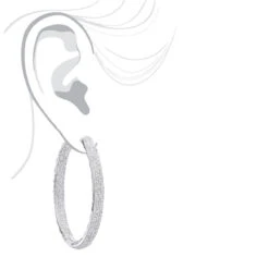 14K White Gold Large Diamond Hoop Earrings 3.5ct Inside Out Pave Setting 16 14K White Gold Large Diamond Hoop Earrings 3.5ct Inside Out Pave Setting -Invicta Jewelry Store jewelry 14k gold large diamond hoop earrings 35ct inside out pave setting bodwh