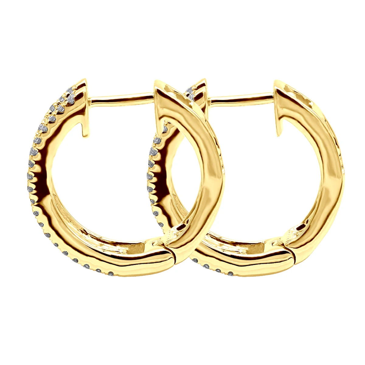 14K White Gold Natural Blue Sapphire And Diamond Huggie Earrings For Women 1ct 7 14K White Gold Natural Blue Sapphire And Diamond Huggie Earrings For Women 1ct - Image 5