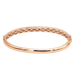 14K White Gold Pave Diamond Bangle Bracelet For Women 4.75ct By LUXURMAN -Invicta Jewelry Store jewelry 14k gold pave diamond bangle bracelet for women 475ct by luxurman backro