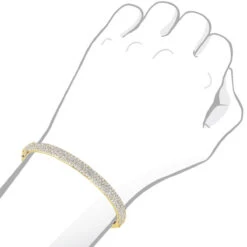 14K White Gold Pave Diamond Bangle Bracelet For Women 4.75ct By LUXURMAN -Invicta Jewelry Store jewelry 14k gold pave diamond bangle bracelet for women 475ct by luxurman bodye