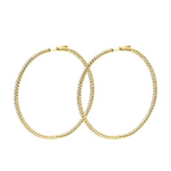 2.5 Inch Inside Out Diamond Hoop Earrings For Women 5 Carat VS Diamonds 14K Yellow Gold 18 2.5 Inch Inside Out Diamond Hoop Earrings For Women 5 Carat VS Diamonds 14K Yellow Gold -Invicta Jewelry Store jewelry 25 inch inside out diamond hoop earrings for women 5 carat vs diamonds 14k gold 001285 backye