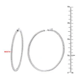 2.5 Inch Inside Out Diamond Hoop Earrings For Women 5 Carat VS Diamonds 14K Yellow Gold 23 2.5 Inch Inside Out Diamond Hoop Earrings For Women 5 Carat VS Diamonds 14K Yellow Gold -Invicta Jewelry Store jewelry 25 inch inside out diamond hoop earrings for women 5 carat vs diamonds 14k gold 001285 rulerwh 1