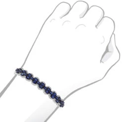 Blue Sapphire And Diamond Bangle Bracelet For Women 14K White Gold 9.5CT LUXURMAN 16 Blue Sapphire And Diamond Bangle Bracelet For Women 14K White Gold 9.5CT LUXURMAN -Invicta Jewelry Store jewelry blue sapphire and diamond bangle bracelet for women 14k gold 95ct luxurman bodwh