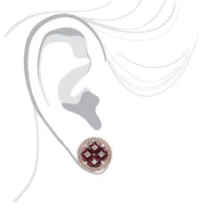 Designer Round 4Ct Halo Diamond & Ruby Earrings For Women 14K Rose Gold Circles 16 Designer Round 4Ct Halo Diamond & Ruby Earrings For Women 14K Rose Gold Circles -Invicta Jewelry Store jewelry designer round 4ct halo diamond ruby earrings for women 14k gold circles bodro