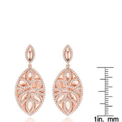 Diamond Flower Earrings For Women 14K Rose Gold Drop Earrings Leafs Design 1 Carat 13 Diamond Flower Earrings For Women 14K Rose Gold Drop Earrings Leafs Design 1 Carat -Invicta Jewelry Store jewelry diamond flower earrings for women 14k gold drop earrings leafs design 1 carat 407062 rulerro