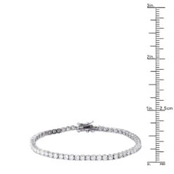 Eternity Line Ladies Diamond Tennis Bracelet 4 Carats 14K White Gold -Invicta Jewelry Store jewelry line bracelets elegant ladies diamond tennis bracelet 4 carats 14k gold rulerwh