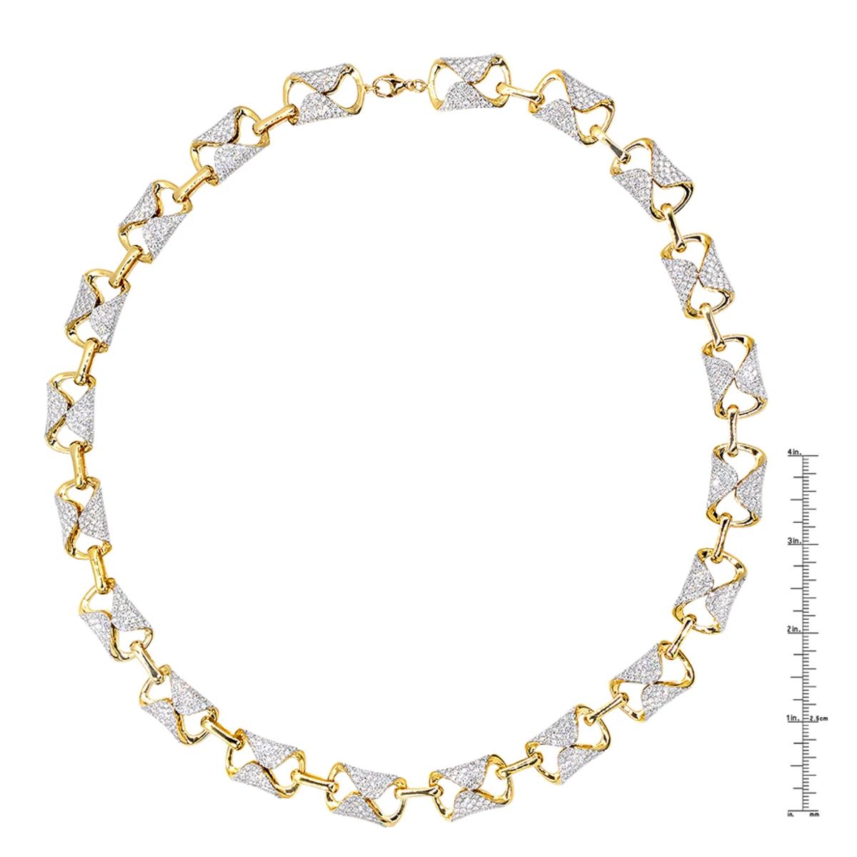 Luxurman Unique 14K Yellow Gold Pave Diamond Necklace For Women 12.9ct 10 Luxurman Unique 14K Yellow Gold Pave Diamond Necklace For Women 12.9ct - Image 8