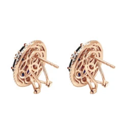 Royal Halo Circle Diamond Earrings For Women With Sapphires 14K White Gold 19 Royal Halo Circle Diamond Earrings For Women With Sapphires 14K White Gold -Invicta Jewelry Store jewelry royal halo circle diamond earrings for women with sapphires 14k gold backro 1