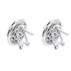 Royal Halo Circle Diamond Earrings For Women With Sapphires 14K White Gold 17 Royal Halo Circle Diamond Earrings For Women With Sapphires 14K White Gold -Invicta Jewelry Store jewelry royal halo circle diamond earrings for women with sapphires 14k gold backwh 1