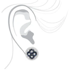 Royal Halo Circle Diamond Earrings For Women With Sapphires 14K White Gold 20 Royal Halo Circle Diamond Earrings For Women With Sapphires 14K White Gold -Invicta Jewelry Store jewelry royal halo circle diamond earrings for women with sapphires 14k gold bodwh 1