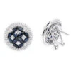 Royal Halo Circle Diamond Earrings For Women With Sapphires 14K White Gold 2 Royal Halo Circle Diamond Earrings For Women With Sapphires 14K White Gold -Invicta Jewelry Store jewelry royal halo circle diamond earrings for women with sapphires 14k gold mainwh 1