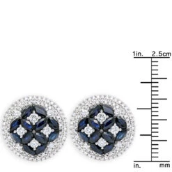 Royal Halo Circle Diamond Earrings For Women With Sapphires 14K White Gold 23 Royal Halo Circle Diamond Earrings For Women With Sapphires 14K White Gold -Invicta Jewelry Store jewelry royal halo circle diamond earrings for women with sapphires 14k gold rulerwh 1