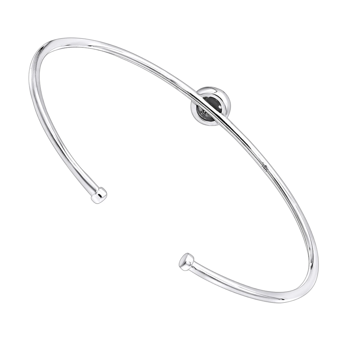 Stackable 14K White Gold Pave Diamond Bangle Bracelet For Women 0.42ct Luxurman 6 Stackable 14K White Gold Pave Diamond Bangle Bracelet For Women 0.42ct Luxurman - Image 4