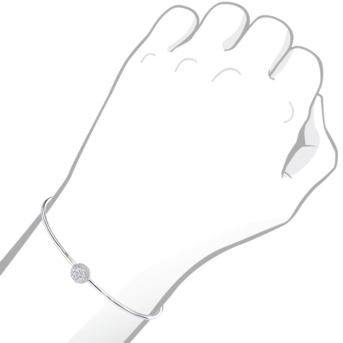 Stackable 14K White Gold Pave Diamond Bangle Bracelet For Women 0.42ct Luxurman 7 Stackable 14K White Gold Pave Diamond Bangle Bracelet For Women 0.42ct Luxurman - Image 5