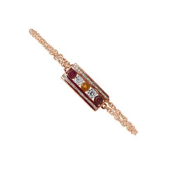 Unique 14K Yellow Gold Ruby Citrine Garnet Gemstone & Diamond Bracelet For Women 1.75ct -Invicta Jewelry Store jewelry unique 14k gold ruby citrine garnet gemstone diamond bracelet for women 175ct 000978 ro