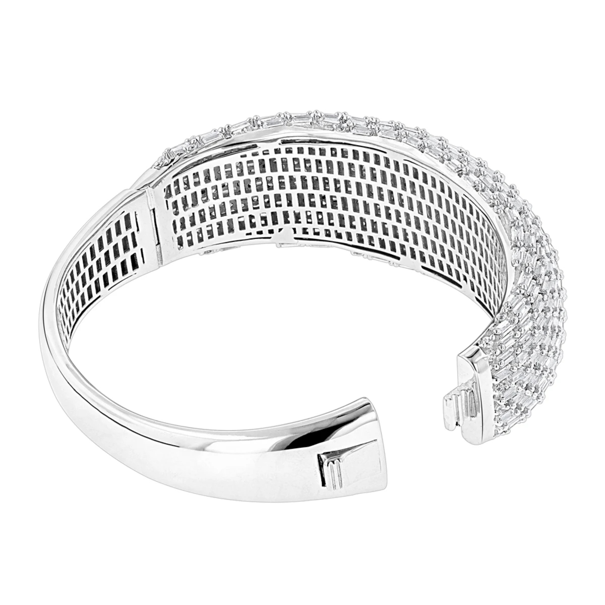 Unique Designer Diamond Bangle Bracelet For Women 12ct 14K White Gold 6 Unique Designer Diamond Bangle Bracelet For Women 12ct 14K White Gold - Image 4