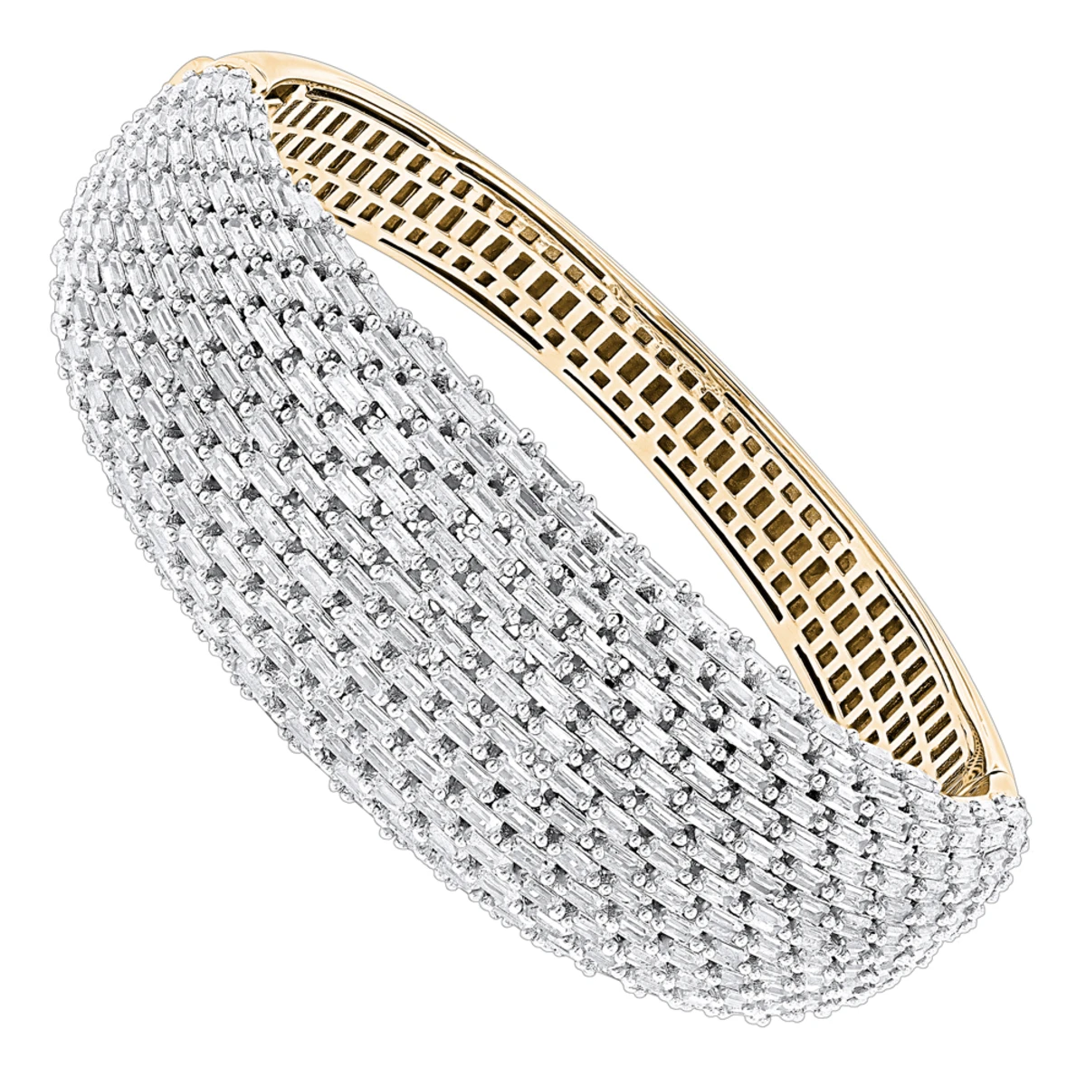 Unique Designer Diamond Bangle Bracelet For Women 12ct 14K White Gold 4 Unique Designer Diamond Bangle Bracelet For Women 12ct 14K White Gold - Image 2