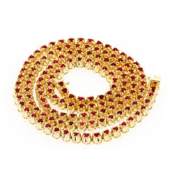 Unique Men's Tennis 10K Yellow Gold Ruby Necklace For Men 10.5ct By Luxurman -Invicta Jewelry Store jewelry unique mens tennis chains 10k gold ruby necklace for men 105ct by luxurman backye
